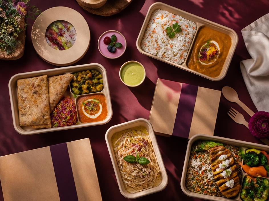 Fresh packed meals prepared for corporate dining